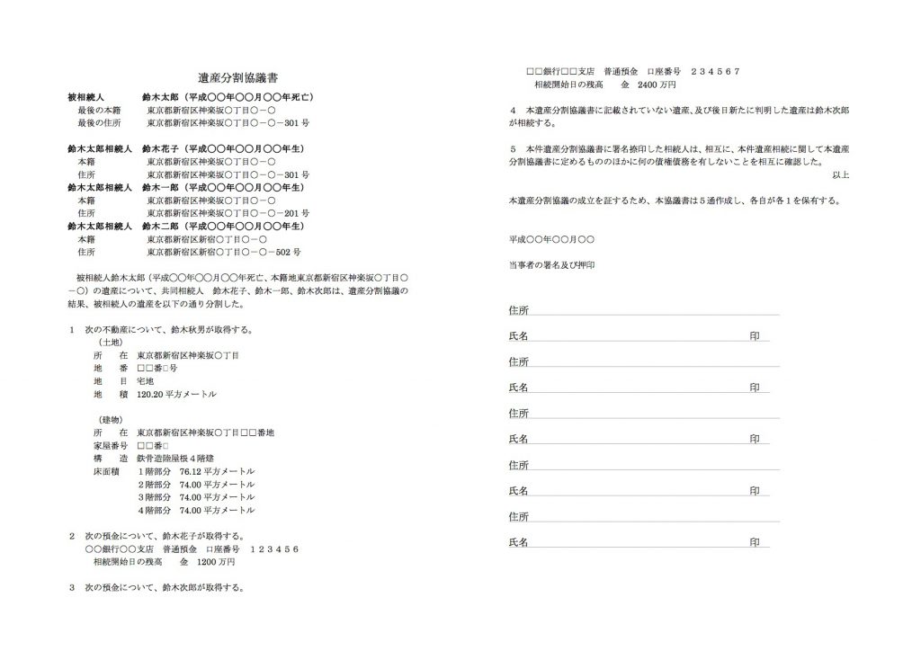 遺産分割協議書